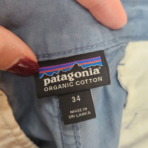 Patagonia Men's Lightweight All-Wear Hemp Shorts Blue Casual Chinos Size 34 - Picture 4 of 8